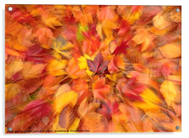 Autumn collage Acrylic by Simon Johnson