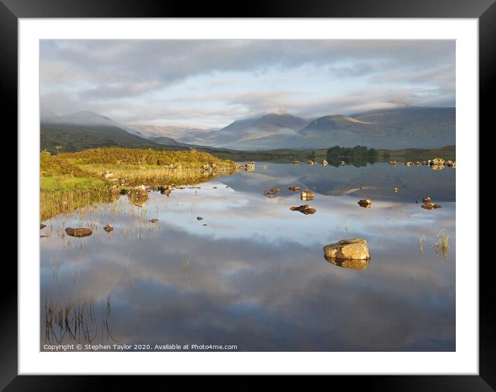 Lochan na h-Achlaise Framed Mounted Print by Stephen Taylor