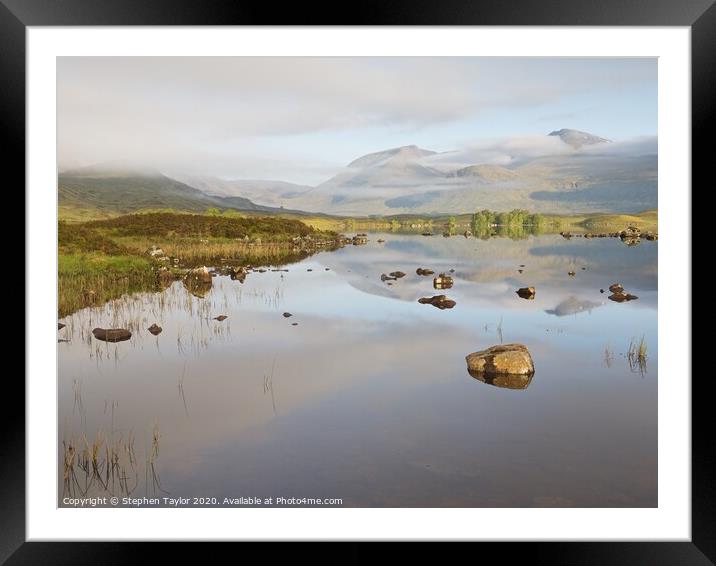 Lochan na h-Achlaise Framed Mounted Print by Stephen Taylor