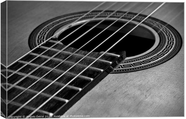 Classic Guitar in Monochrome Canvas Print by Angelo DeVal