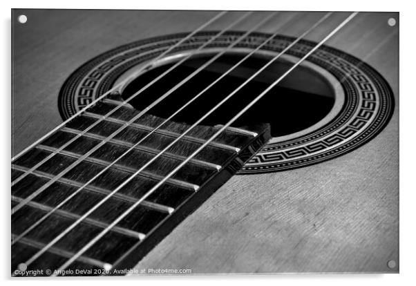Classic Guitar in Monochrome Acrylic by Angelo DeVal