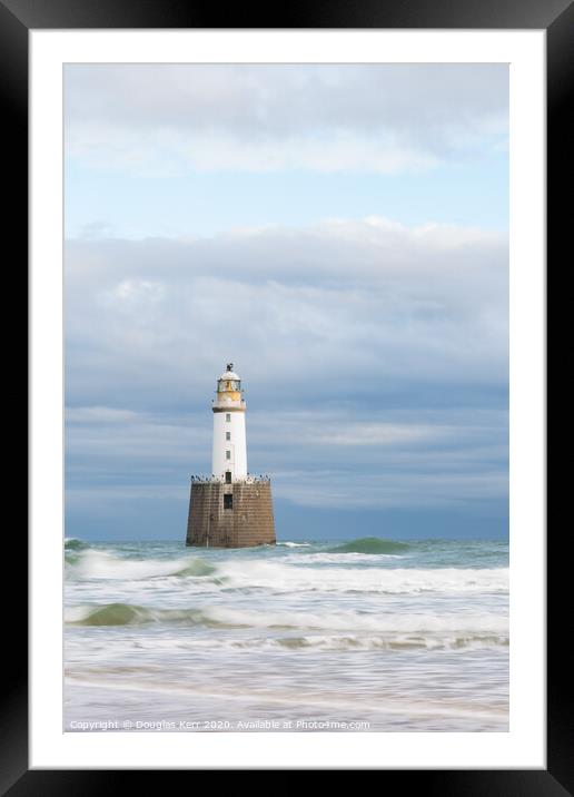 Rattray Head Lighthouse, left, Peterhead Framed Mounted Print by Douglas Kerr