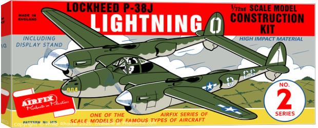 Airfix Lockheed P38 Lightning (licensed by Hornby) Canvas Print by Phillip Rhodes