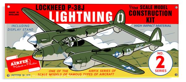 Airfix Lockheed P38 Lightning (licensed by Hornby) Acrylic by Phillip Rhodes