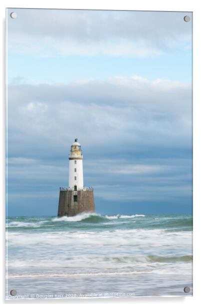 Rattray Head Lighthouse in splashing waves Acrylic by Douglas Kerr