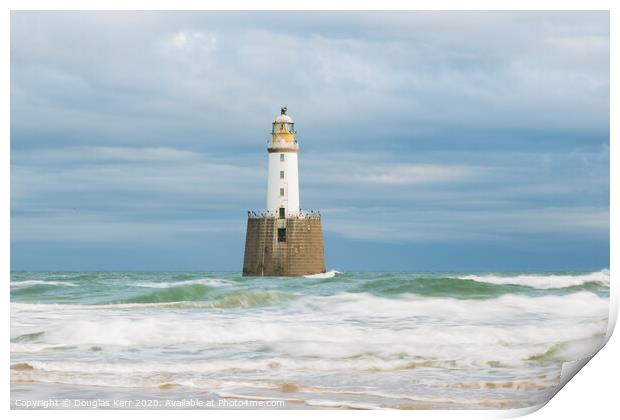 Rattray Head Lighthouse, centred Print by Douglas Kerr