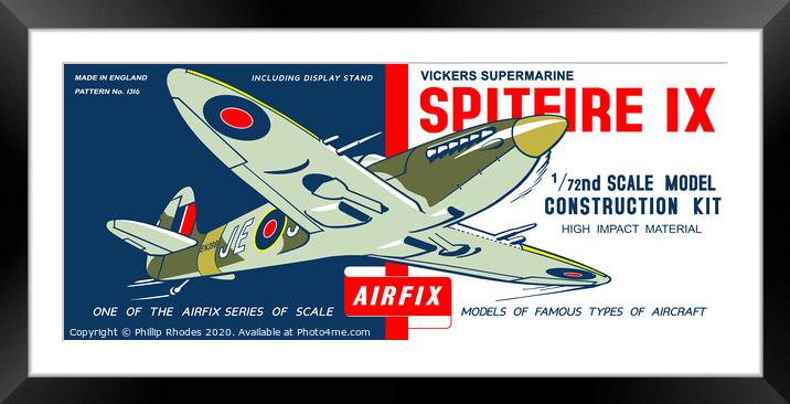 Airfix Supermarine Spitfire (licensed by Hornby) Framed Mounted Print by Phillip Rhodes