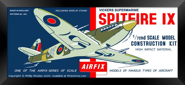 Airfix Supermarine Spitfire (licensed by Hornby) Framed Print by Phillip Rhodes