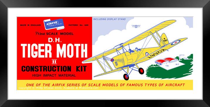 Airfix Tiger Moth (licensed by Hornby) Framed Mounted Print by Phillip Rhodes