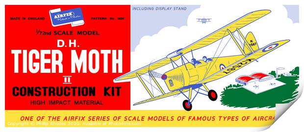 Airfix Tiger Moth (licensed by Hornby) Print by Phillip Rhodes