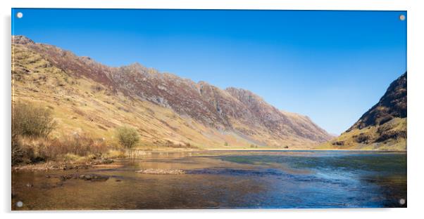 Aonach Eagach Ridge Panorama. Acrylic by Tommy Dickson