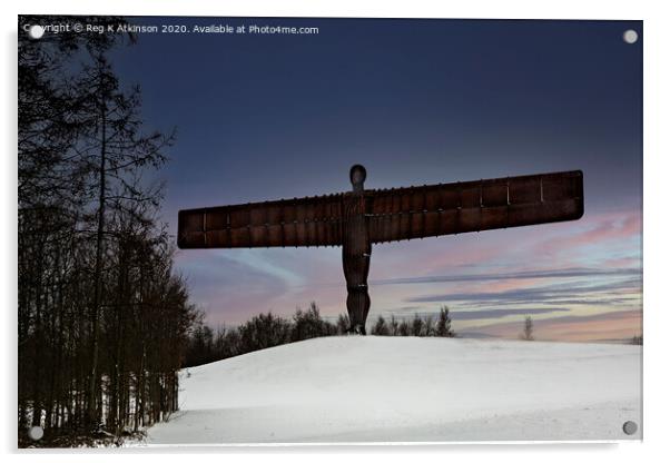Angel of The North Acrylic by Reg K Atkinson