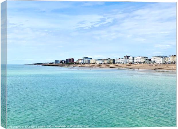 Worthing sea front view Canvas Print by Charlotte Smith