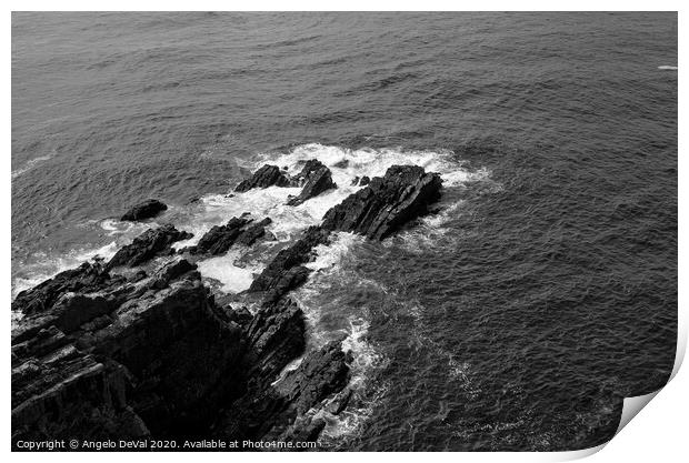 Rocks and Waves in Cape Sardao with Monochrome Print by Angelo DeVal
