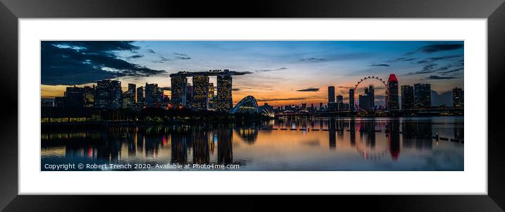 Singapore City Sunset Framed Mounted Print by Robert Trench