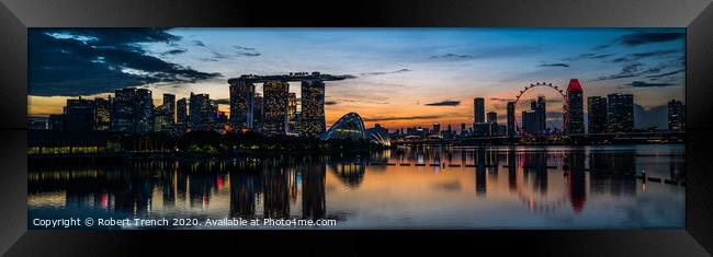 Singapore City Sunset Framed Print by Robert Trench