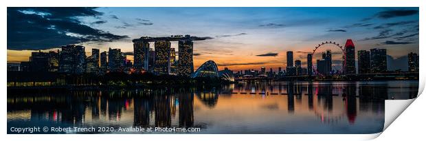 Singapore City Sunset Print by Robert Trench