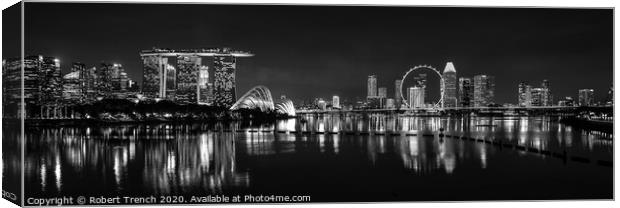 Singapore Night Canvas Print by Robert Trench