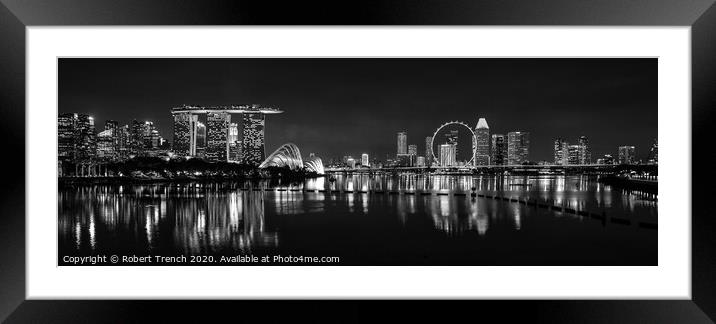 Singapore Night Framed Mounted Print by Robert Trench