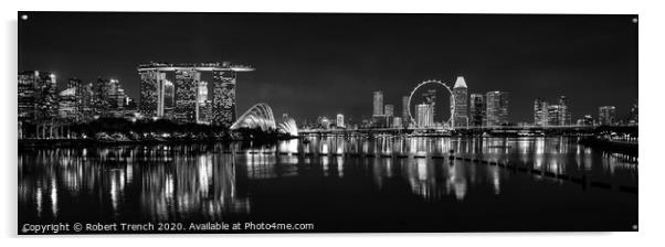 Singapore Night Acrylic by Robert Trench