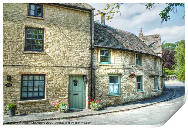 Pretty Cottages of Northleach Print by Alison Chambers