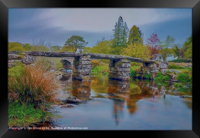 Dartmoor Clapper Bridge Framed Print by Ian Stone