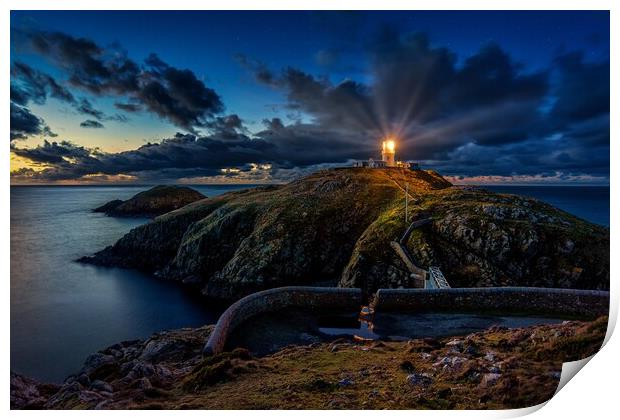 Strumble Head Lighthouse Print by Dean Merry