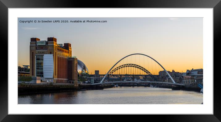 Sunset  on Newcastle Quayside Tyne Framed Mounted Print by Jo Sowden
