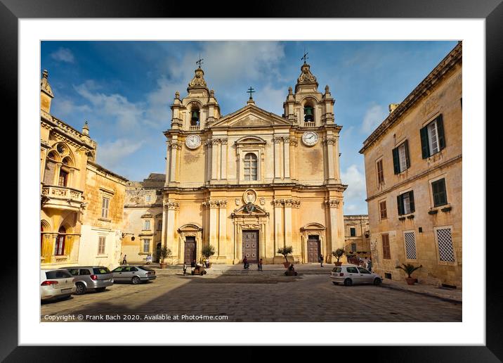 St. Paul's Cathedral, Mdina Framed Mounted Print by Frank Bach