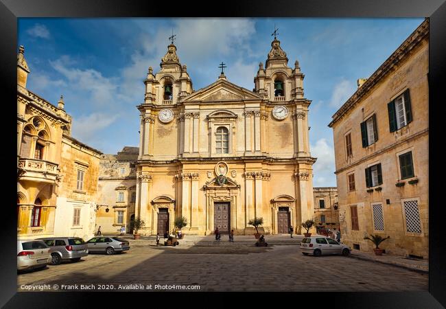 St. Paul's Cathedral, Mdina Framed Print by Frank Bach