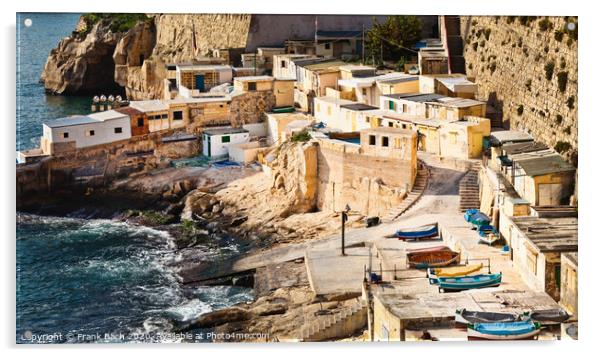 Fishermens huts in Valletta, Malta Acrylic by Frank Bach