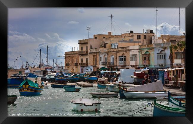 Harbour of Marsaxlokk, Malta Framed Print by Frank Bach