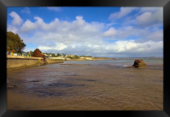 View of Dawlish from the Sea Wall past Boat Cove Framed Print by Jeremy Hayden