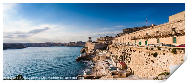 Harbor of Valetta with Bell Tower Memorial, Malta Print by Frank Bach