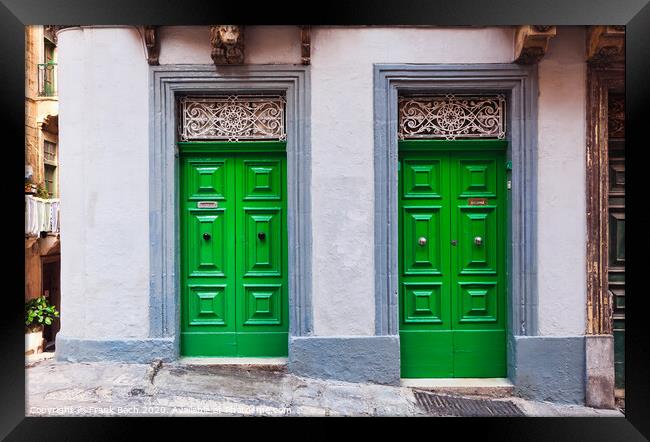 Twin greendoors Framed Print by Frank Bach