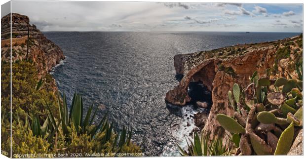 Ouside the Blue Grotto, Malta Canvas Print by Frank Bach