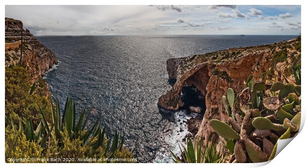 Ouside the Blue Grotto, Malta Print by Frank Bach