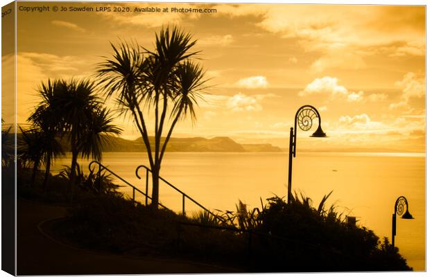 Lyme Regis Sunset Canvas Print by Jo Sowden