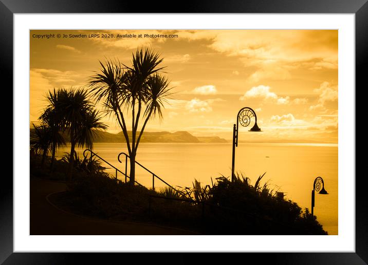 Lyme Regis Sunset Framed Mounted Print by Jo Sowden