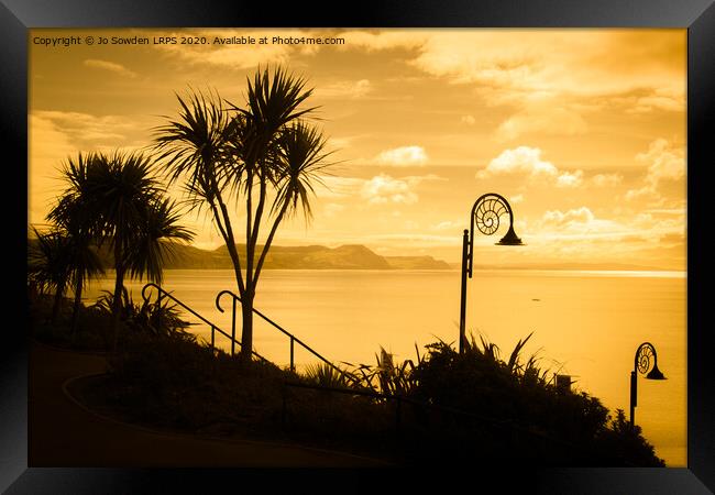 Lyme Regis Sunset Framed Print by Jo Sowden