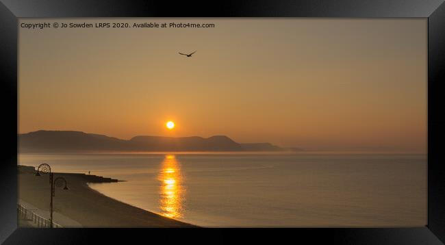 Lyme Regis Sunrise Framed Print by Jo Sowden