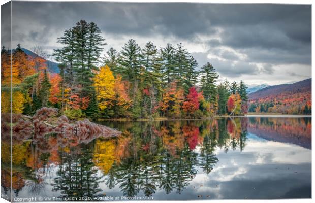 Reflecting on Autumn Canvas Print by Viv Thompson