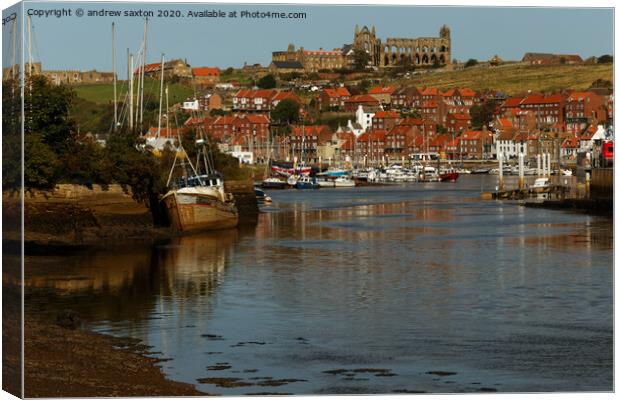 Whitby harbour Canvas Print by andrew saxton