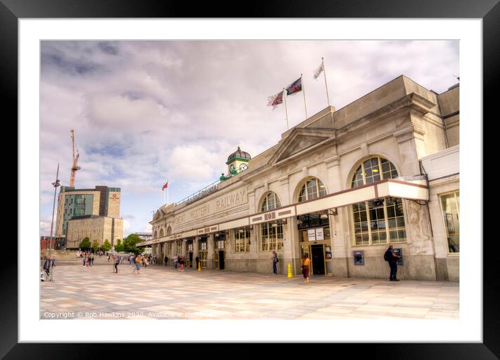 Cardiff Central Station Framed Mounted Print by Rob Hawkins
