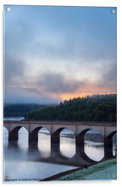 Ashopton Viaduct, Ladybower reservoir, Peak District Acrylic by Andrew Kearton