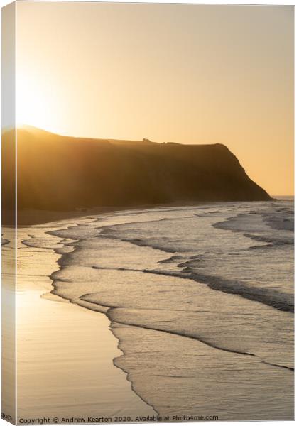 Cattersty Sands, Skinningrove, North Yorkshire Canvas Print by Andrew Kearton