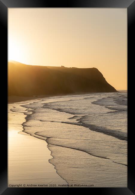 Cattersty Sands, Skinningrove, North Yorkshire Framed Print by Andrew Kearton