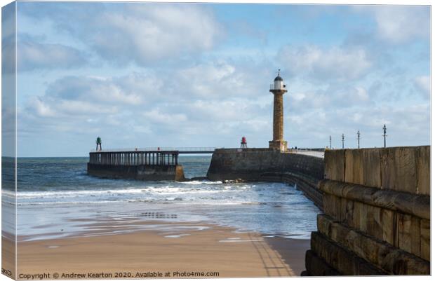 Whitby, West Pier, North Yorkshire Canvas Print by Andrew Kearton
