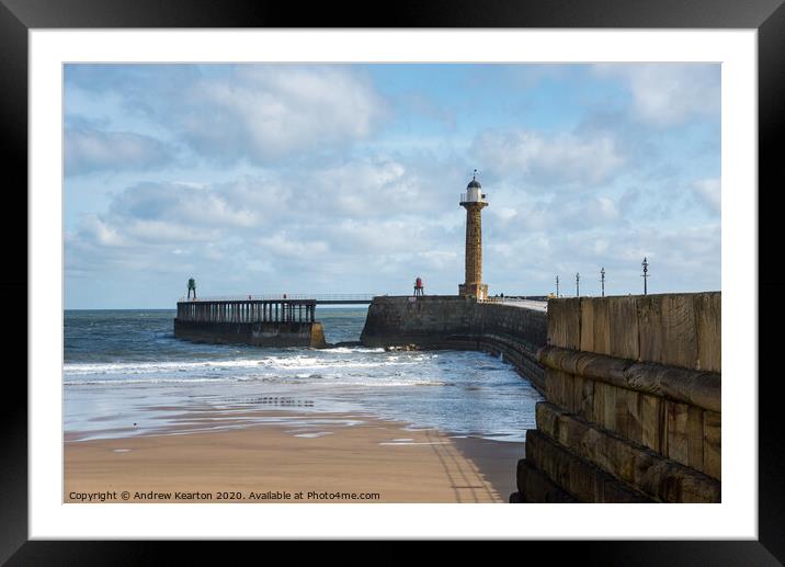 Whitby, West Pier, North Yorkshire Framed Mounted Print by Andrew Kearton