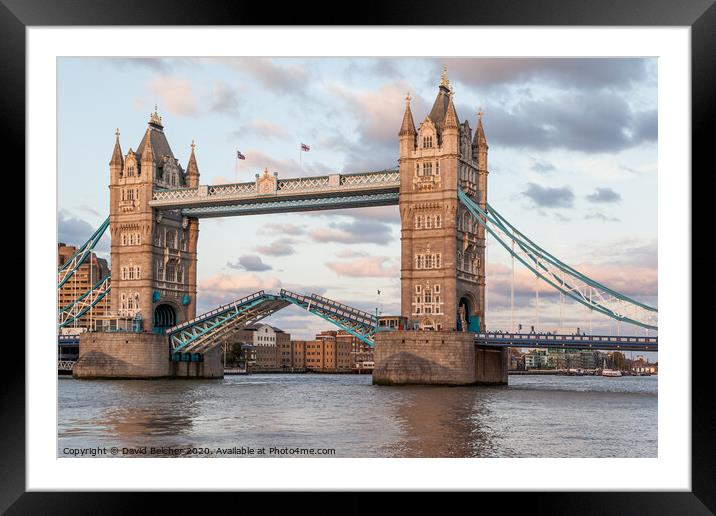 Tower Bridge Framed Mounted Print by David Belcher